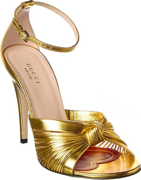 Gucci Crawford Metallic Leather Sandal 